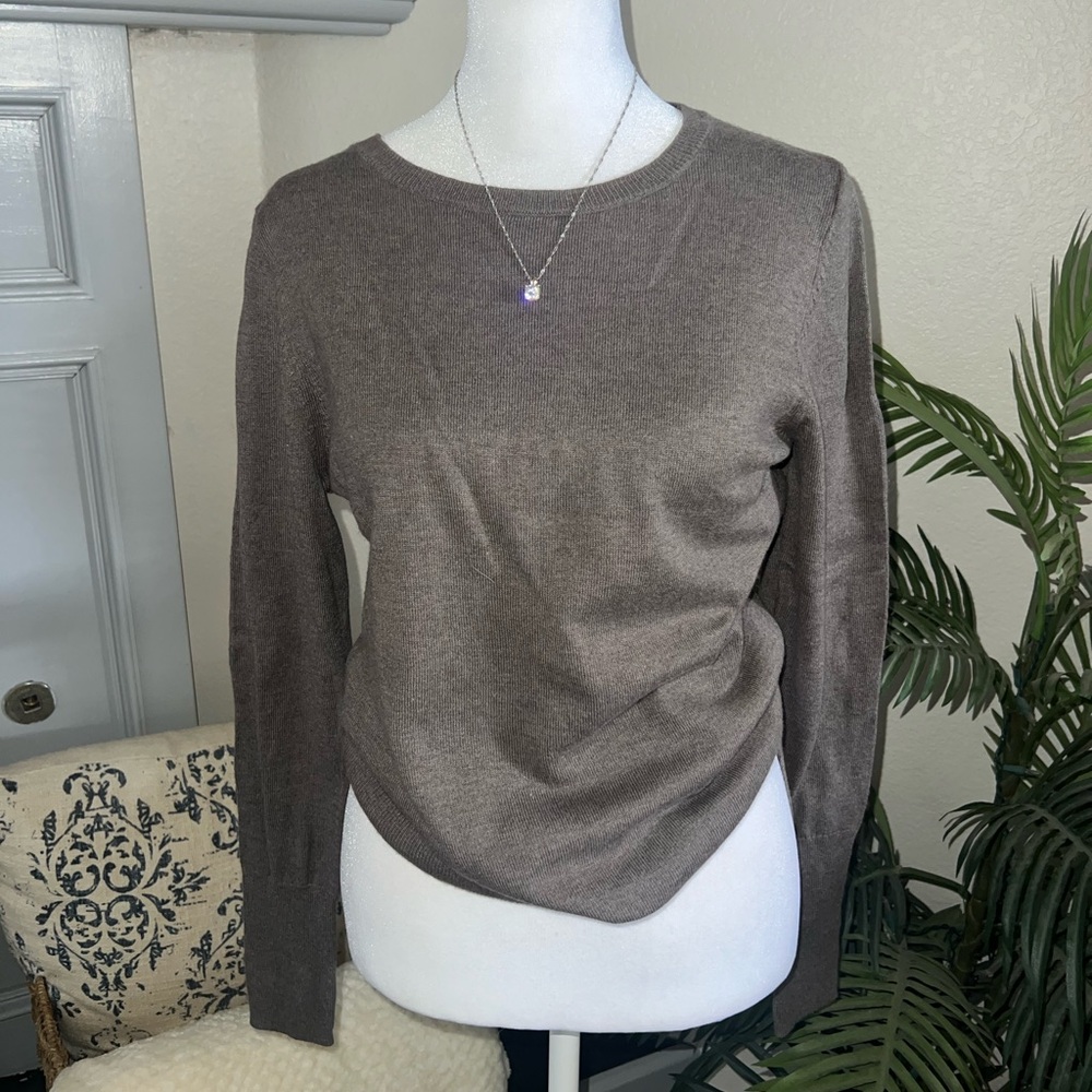 Worthington Smoke Gray Classic Long Sleeve Sweater Size S